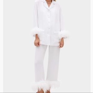 Daily Sleeper Pajama set - white feather top & bottom - XL